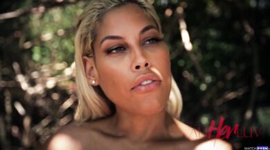 Lesbian passion by the waterfall