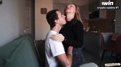 Real loving couple having intense sex in genuine porn