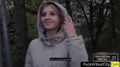 Skinny blonde with small tits Nancy Ace enjoys her vacation with stranger