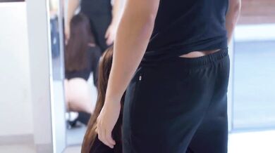 Flexible dancer pounded by her partner