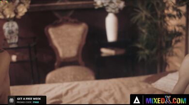 MIXEDX - Stunning lesbians Zazie Skymm and Veronica Leal play with their pussies