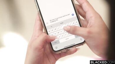 Student fucks with big black cock on terrace with beautiful view