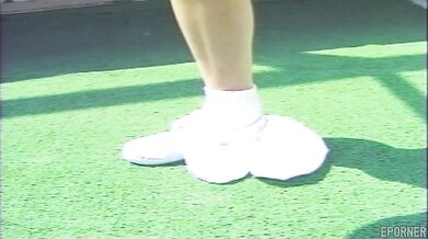 Sex during a tennis match in vintage porn