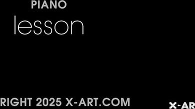 Redhead gets sex lesson on the piano