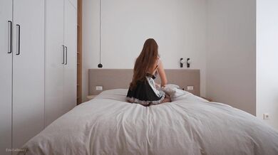 Naughty maid Emilia Bunny provides her boss with extra service