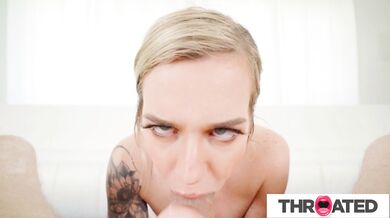 Throated - Juicy blonde gets throated by BWC