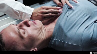 Horny guy can stop time and fucks sexy doctor