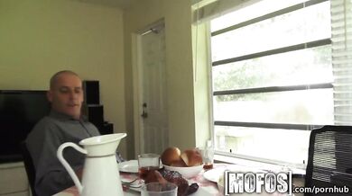 Sexy Latina teen fuck behind her parents back