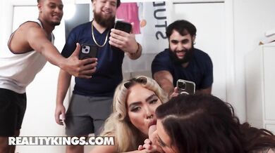 Blonde Luna Luxe And Tattooed Keisha Grey Score Big With Nerdy Parker Ambrose