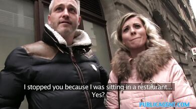 Cheating wife with short blonde hair fucks for cash