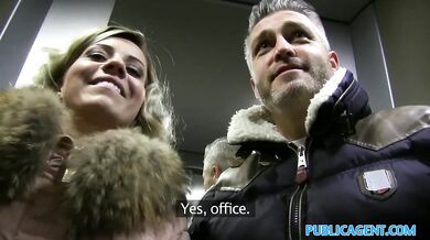 Cheating wife with short blonde hair fucks for cash