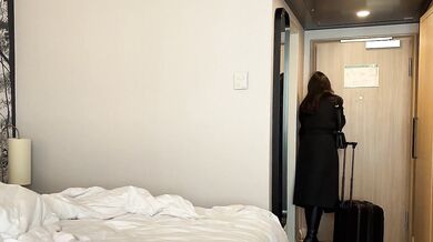 Spanish bombshell uses body language to communicate with lucky American guy