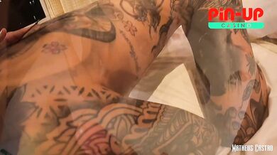 Naughty busty babe went to get a tattoo and fucked the studio owner