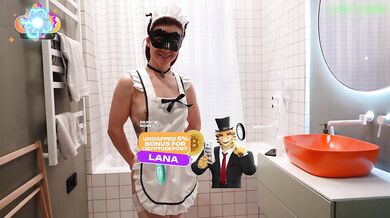 Maid in sexy outfit cleans up my mess