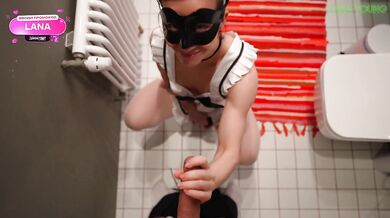 Maid in sexy outfit cleans up my mess
