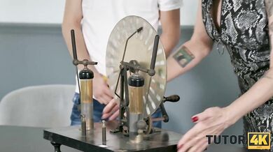 Electric Connection Between Young Horny Guy And Naughty Mature