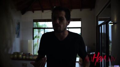 Lesbian passion by the waterfall