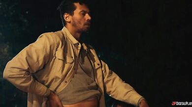 Two black girls Nicole Kitt and August Skye in threesome