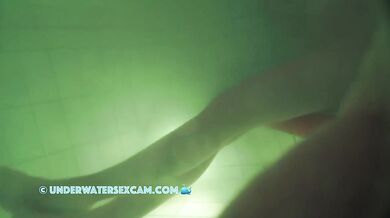 French Teen 18+ Masturbates With The Jet Stream Underwater In A Public Sauna Pool