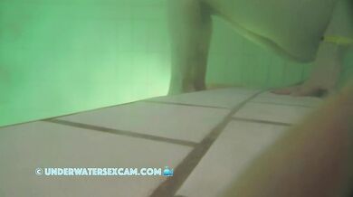 French Teen 18+ Masturbates With The Jet Stream Underwater In A Public Sauna Pool