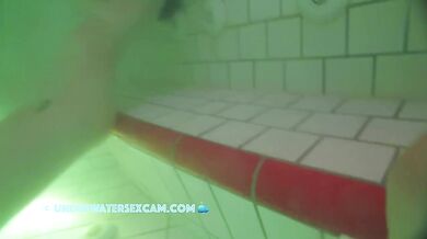 French Teen 18+ Masturbates With The Jet Stream Underwater In A Public Sauna Pool