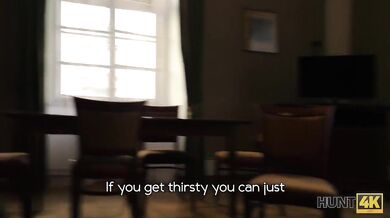 Poor guy has to watch his girlfriend's amazing sex for money