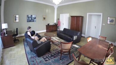 Poor guy has to watch his girlfriend's amazing sex for money