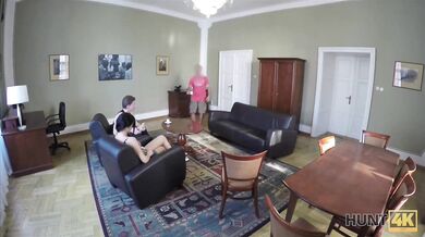 Poor guy has to watch his girlfriend's amazing sex for money