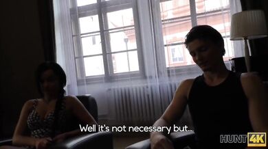 Poor guy has to watch his girlfriend's amazing sex for money