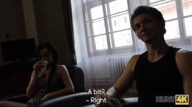 Poor guy has to watch his girlfriend's amazing sex for money