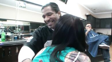 BRUNETTE FUCKS BBC IN BARBER SHOP