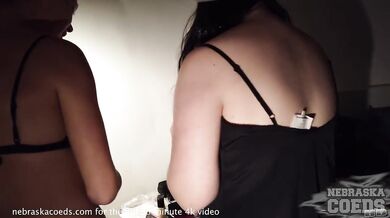 Pretty Young Models Giving Double Bj To Lucky Cameraman With Lipstick