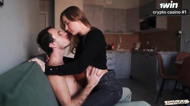 Real loving couple having intense sex in genuine porn