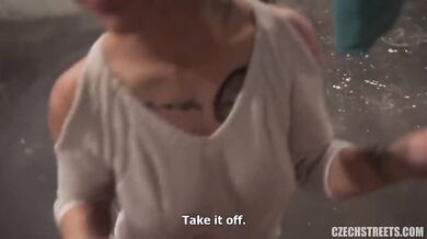 Czech street gypsy fucking for quick money