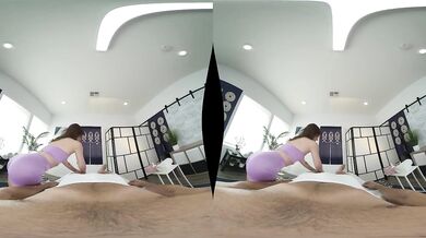 Massage, footjob and cowgirl ride in VR