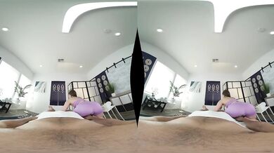 Massage, footjob and cowgirl ride in VR