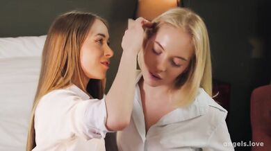 Naughty teens Emma White and Nata Ocean share BWC