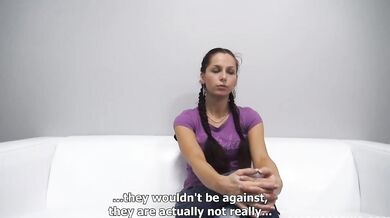 Sexy amateur spreads her legs at casting