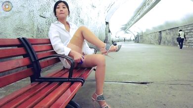 Girl Thao masturbates in public