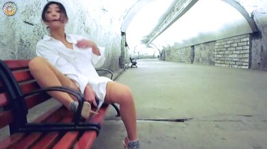 Girl Thao masturbates in public