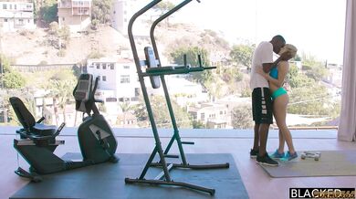 Makenna Blue tries out black trainer