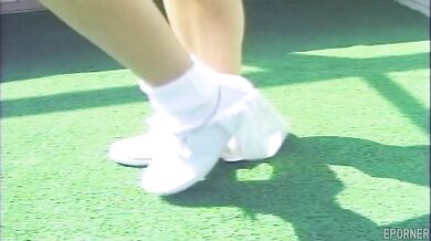 Sex during a tennis match in vintage porn