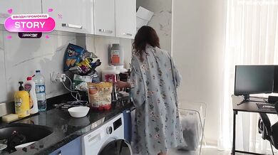 She doesn't want to keep her husband waiting, so she fucks her stepson in quickie