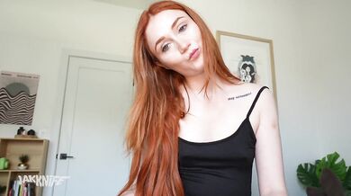 Petite redhead stepsister Scarlet Skies can't stop taking nude photos, so I can't resist!