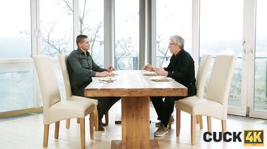 My old friend can't satisfy his busty horny wife