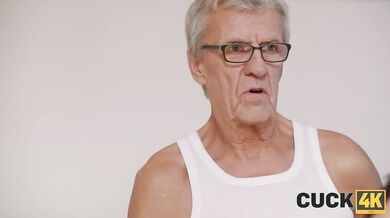 My old friend can't satisfy his busty horny wife