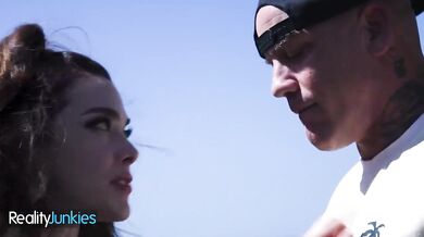 REALITYJUNKIES - Skinny brunette Nicole Vaunt enjoys cowgirl and doggystyle