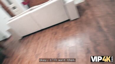 VIP4K - Dirty debtor with small natural tits pays off debt with her tight pussy and ass