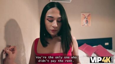 VIP4K - Dirty debtor with small natural tits pays off debt with her tight pussy and ass