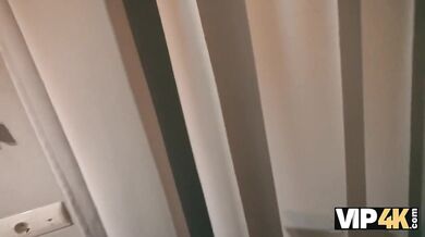 VIP4K - Dirty debtor with small natural tits pays off debt with her tight pussy and ass